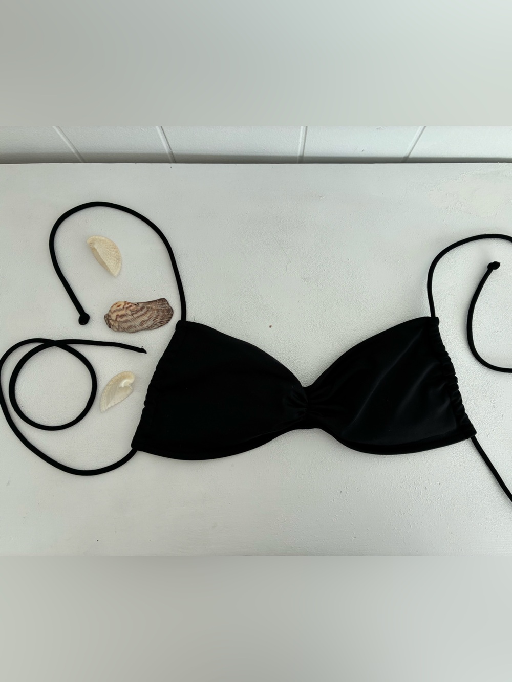 Butterfly style bikini top - sold black - size small - good - no tags